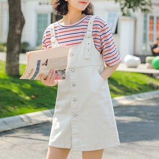 Jumper Dress / Short-sleeve Striped T-shirt