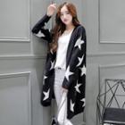 Star-print Long Cardigan