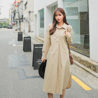 Tie-waist Long Shirtdress