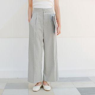 Plaid High Waist Wide-leg Pants
