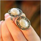 Retro Bead Alloy Open Ring