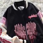 Love Patch Embroidery Baseball Jacket