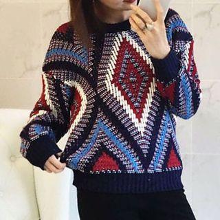 Patterned Chunky Knit Sweater