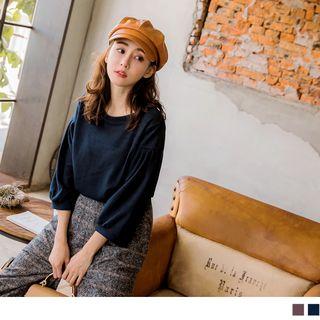 3/4 Puff Sleeve Knit Top