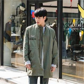 Applique-trim Drawstring-waist Jacket