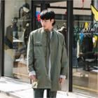 Applique-trim Drawstring-waist Jacket