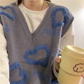 Heart Jacquard Sweater Vest