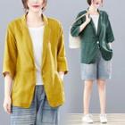 Plain Semi-sleeve Blazer