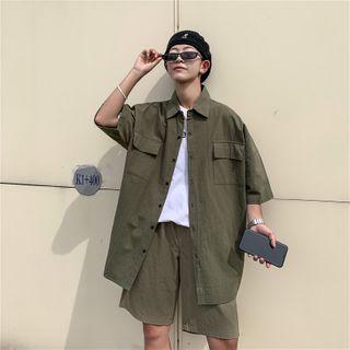 Set: Short-sleeve Shirt + Knee-length Shorts
