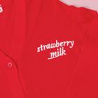 Strawberry Milk Lettering V-neck Cardigan