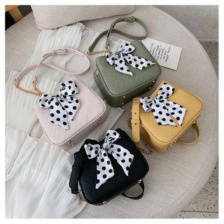 Set: Polka Dot Ribbon Bucket Bag + Pouch