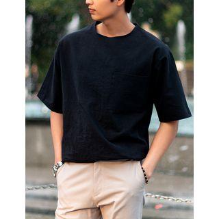 Pocket-front Linen Boxy T-shirt