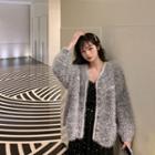 V-neck Button Long-sleeve Cardigan