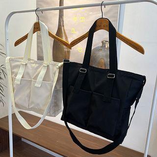 Pocket-front Crossbody Shopper Bag