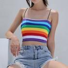 Rainbow Color Print Camisole Top