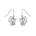 Sterling Silver Fashion Cute Mouse Cubic Zircon Earrings Silver - One Size