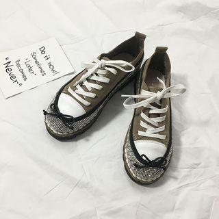 Bow Detail Lace-up Platform Shoes