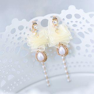 Faux Pearl Lace Earrings