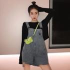 Long-sleeve T-shirt / Washed Dungaree Shorts