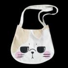 Cat Print Canvas Tote Bag Cat - White - One Size