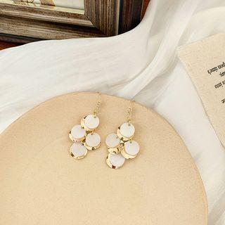 Alloy Rhinestone Disc Fringed Earring 1 Pair - As Shown In Figure - One Size