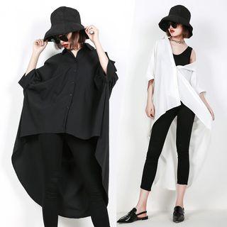 3/4-sleeve Dip Back Shirt