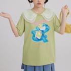 Short-sleeve Print Collared T-shirt