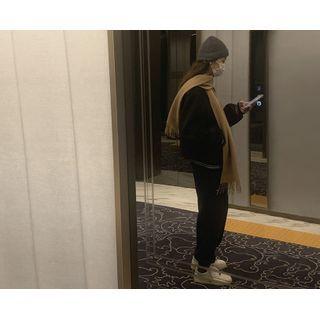 Woolen Baseball Jacket Black - One Size