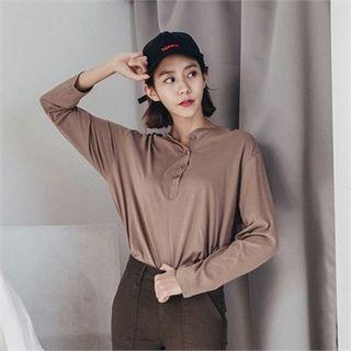 Long-sleeve Colored Cotton Henley