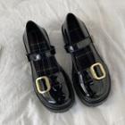 Buckle Detail Platform Block Heel Mary Jane Shoes