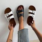 Plain Buckle Slide Sandals