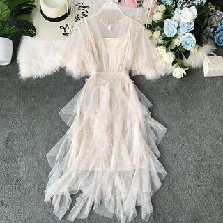 Sequin Layered Mesh Dress