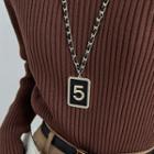 Numerical Pendant Stainless Steel Necklace Necklace - Black & Gold - 68cm