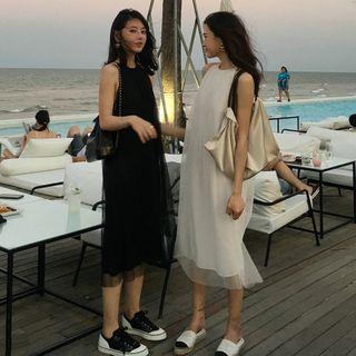 Halter-neck Midi Shift Dress