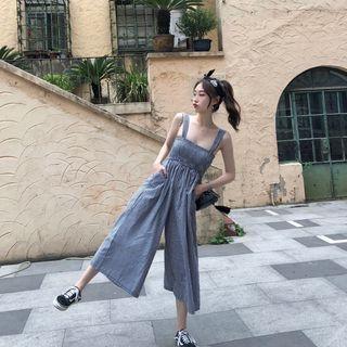 Shirred Wide Leg Jumpsuit