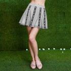 Lettering-trim Mesh Miniskirt