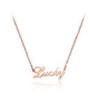 Fashion Simple Plated Rose Gold 316l Stainless Steel English Alphabet Lucky Necklace Rose Gold - One Size