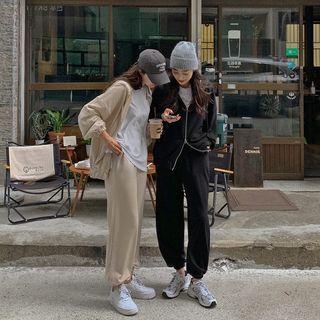 Set: Reversible-zip Hoodie + Drawstring Jogger Pants