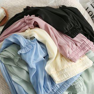 Elastic High-waist Ruffled Mesh Midi Skirt In 5 Colors