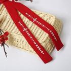 Embroidered Ribbon Headband Red - One Size