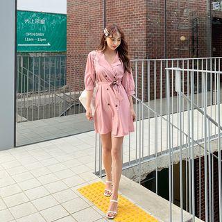 Double-breasted Belted Coatdress