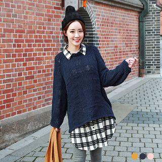 Chunky Knit Cut-out Raglan-sleeve Sweater