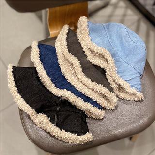 Fleece Trim Denim Bucket Hat