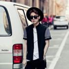 Mesh Panel Short-sleeve Shirt