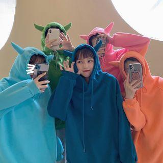 Plain Ear Accent Hoodie