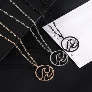 Alloy Wave Pendant Necklace