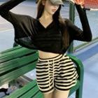 Long-sleeve Crop Top / Camisole Top / Shorts