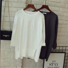 Long Sleeve Slit T-shirt