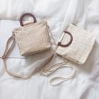 Straw Crossbody Bag  - Khaki