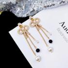 Rhinestone Bow Drop Earring 1 Pair - As Shown In Figure - One Size